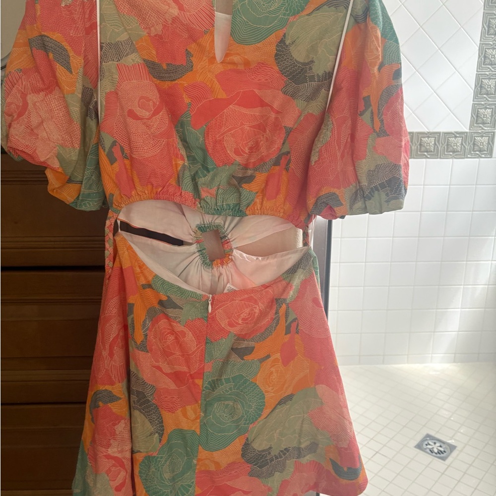 Floral Mini Dress with Belt - Picture 7 of 10
